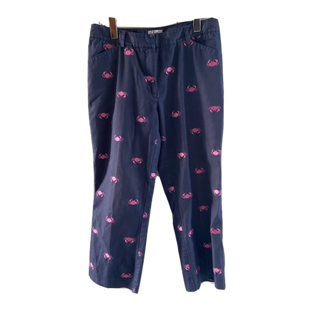 Lilly Pulitzer Khakis Chino Capri Crop Crab Embroidered - Size 4